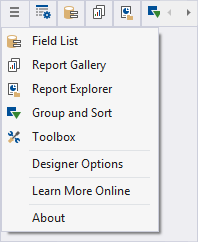 Report Designer for Rider XtraReport Menu