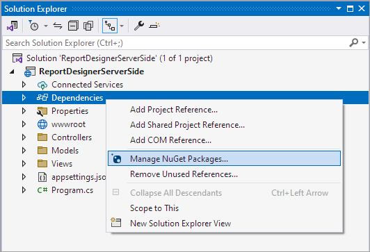 Manage NuGet Packages