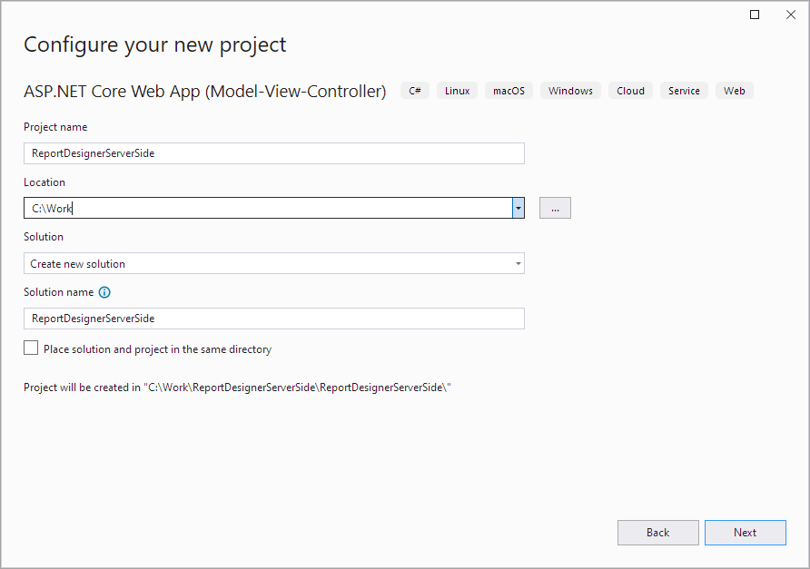 Configure a new project