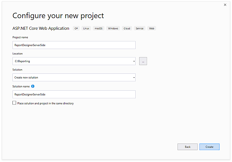 Configure a new project