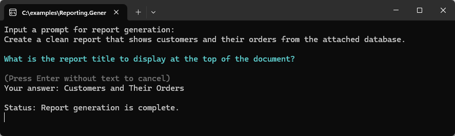 Generate Reports from User Prompt