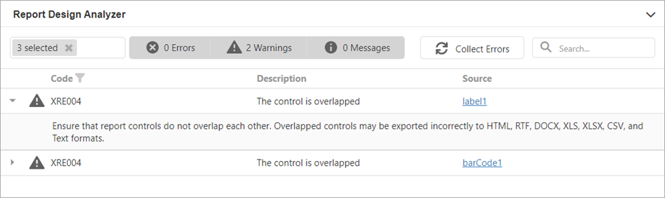 Report Design Analyzer