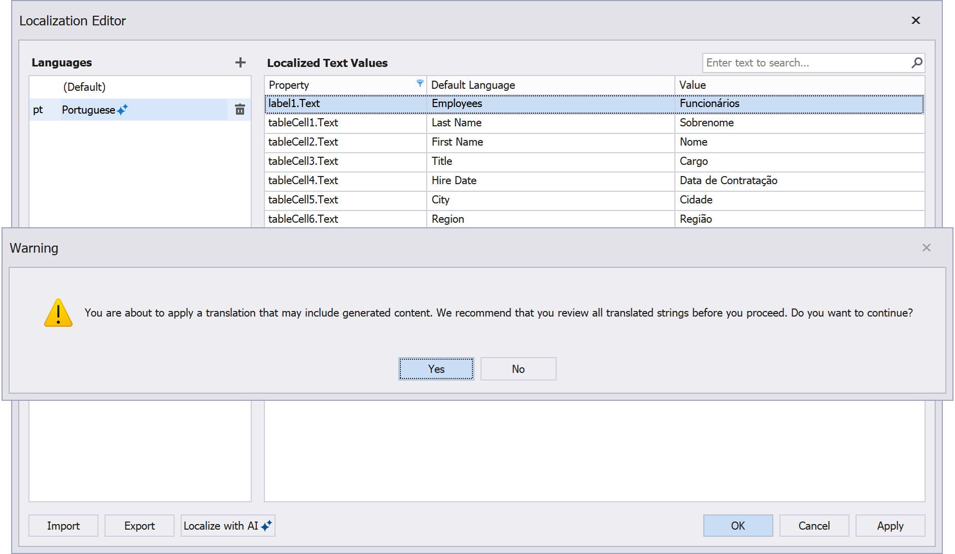 AI-powered Report Localization in Visual Studio Designer | .NET ...