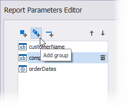 The Report Parameters Editor - Create a new group
