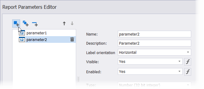 Report Parameters Editor