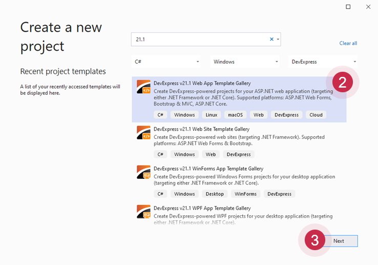 reporting-webforms-template-gallery-create-project