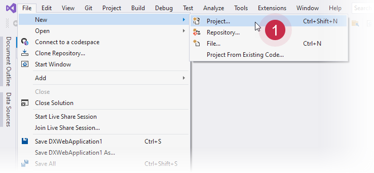 reporting-webforms-template-gallery-new-project
