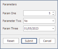 Report Parameters Dialog