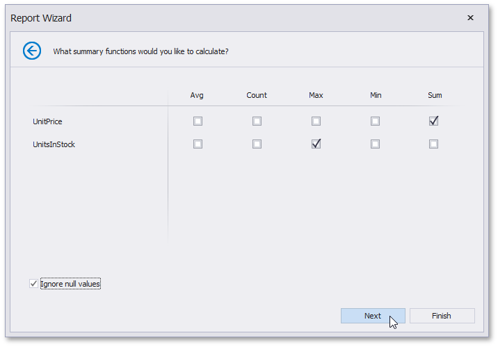 ReportWizard_SummaryOptions