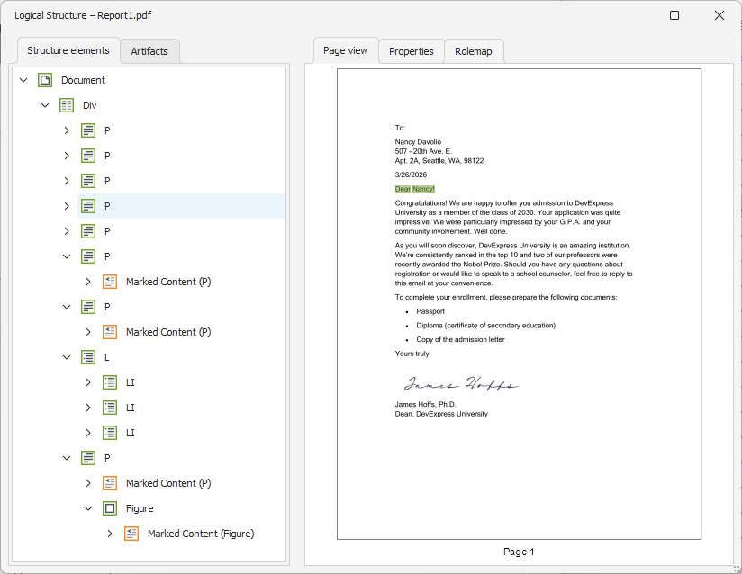 Accessible PDF from XRRichText