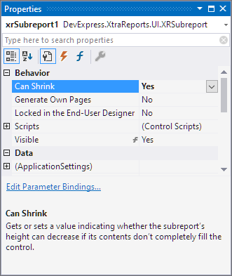 Subreport CanShrink Set to True