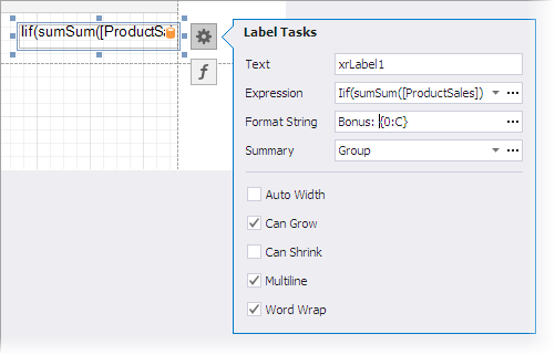 Summary Label Format String