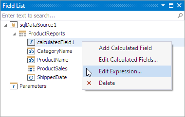 Edit Calculated Field Expression