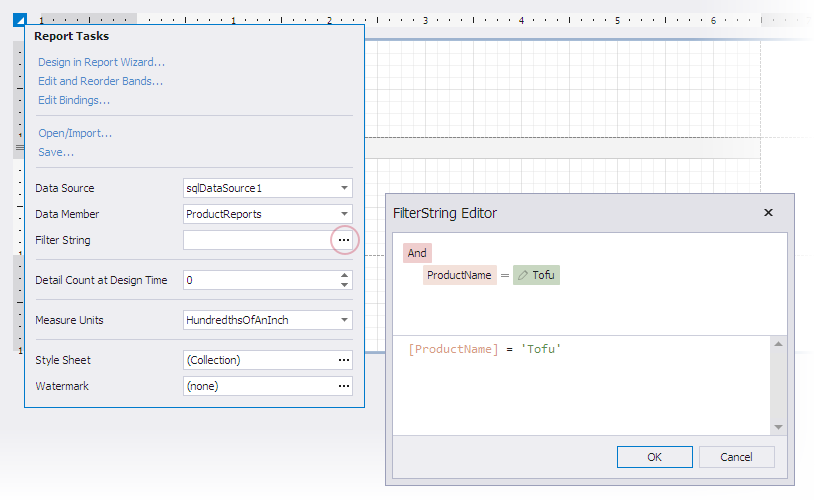 Specify Filter String