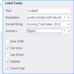 Summary Label Expression