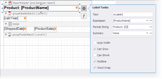 Format Report Header