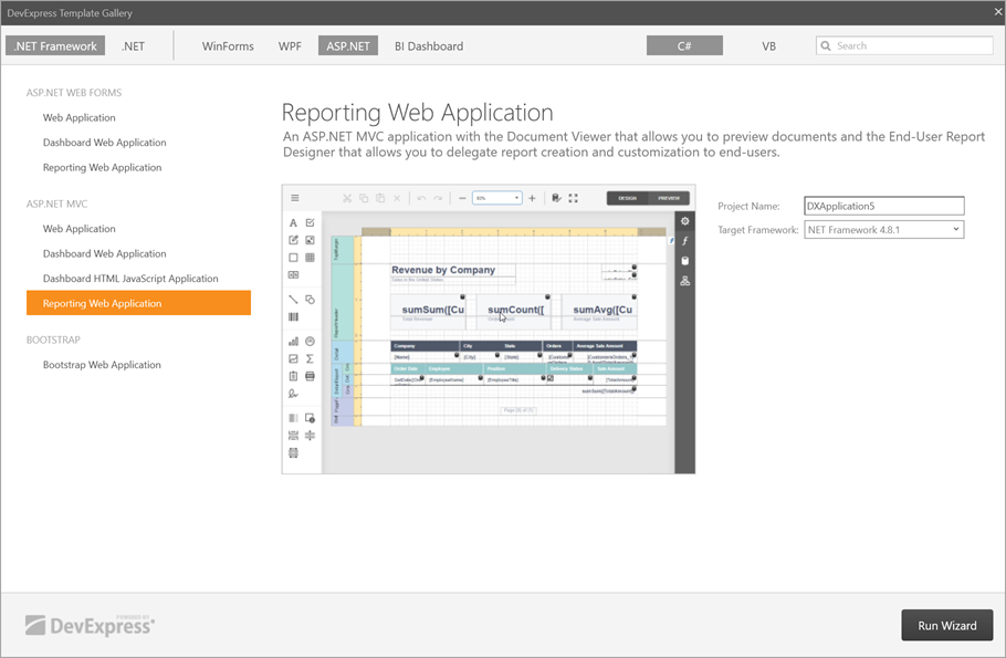 DevExpress Template Gallery - Configure Project
