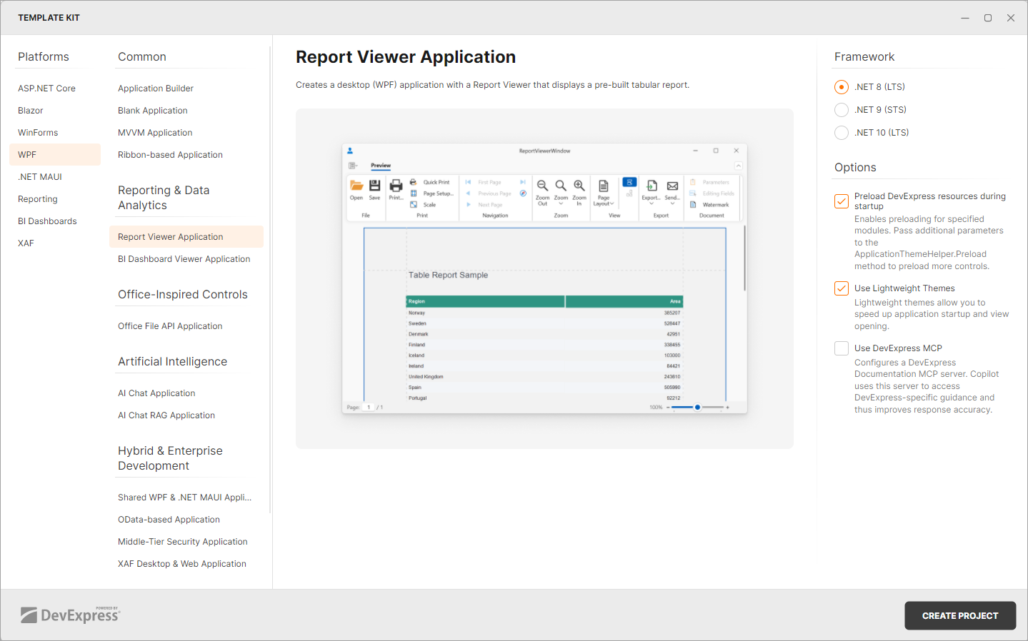 Project Template Kit - WPF Report Viewer Application