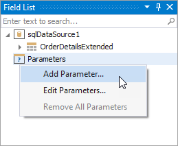 Create a Report Parameter from the Field List
