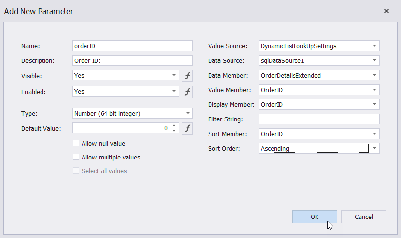 Specify the source of parameter values