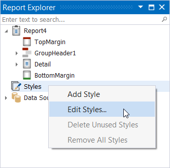 Report Explorer - Edit Styles