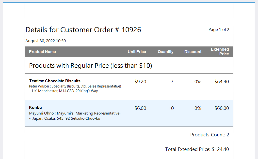 Report document with page numbers and system information