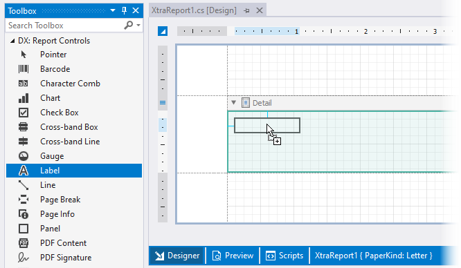 Designer tab