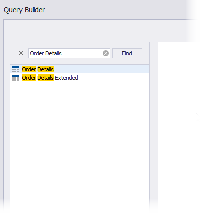 Query Builder: Find a Table by Name