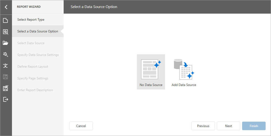 Choose data source option page