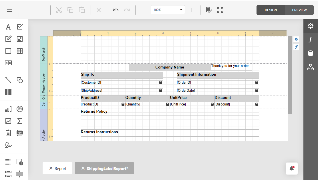 Web Report Designer - AI-generated Data-Bound Report