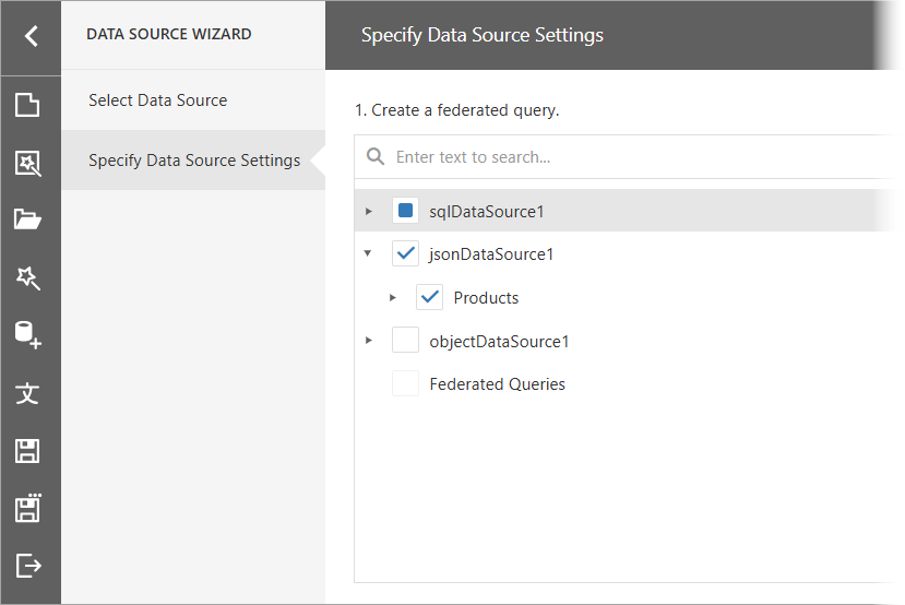 Web Data Source Wizard - Select Queries for Federation