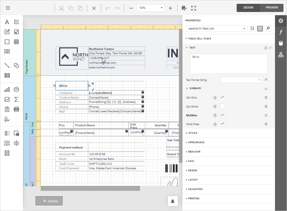 devexpress report designer