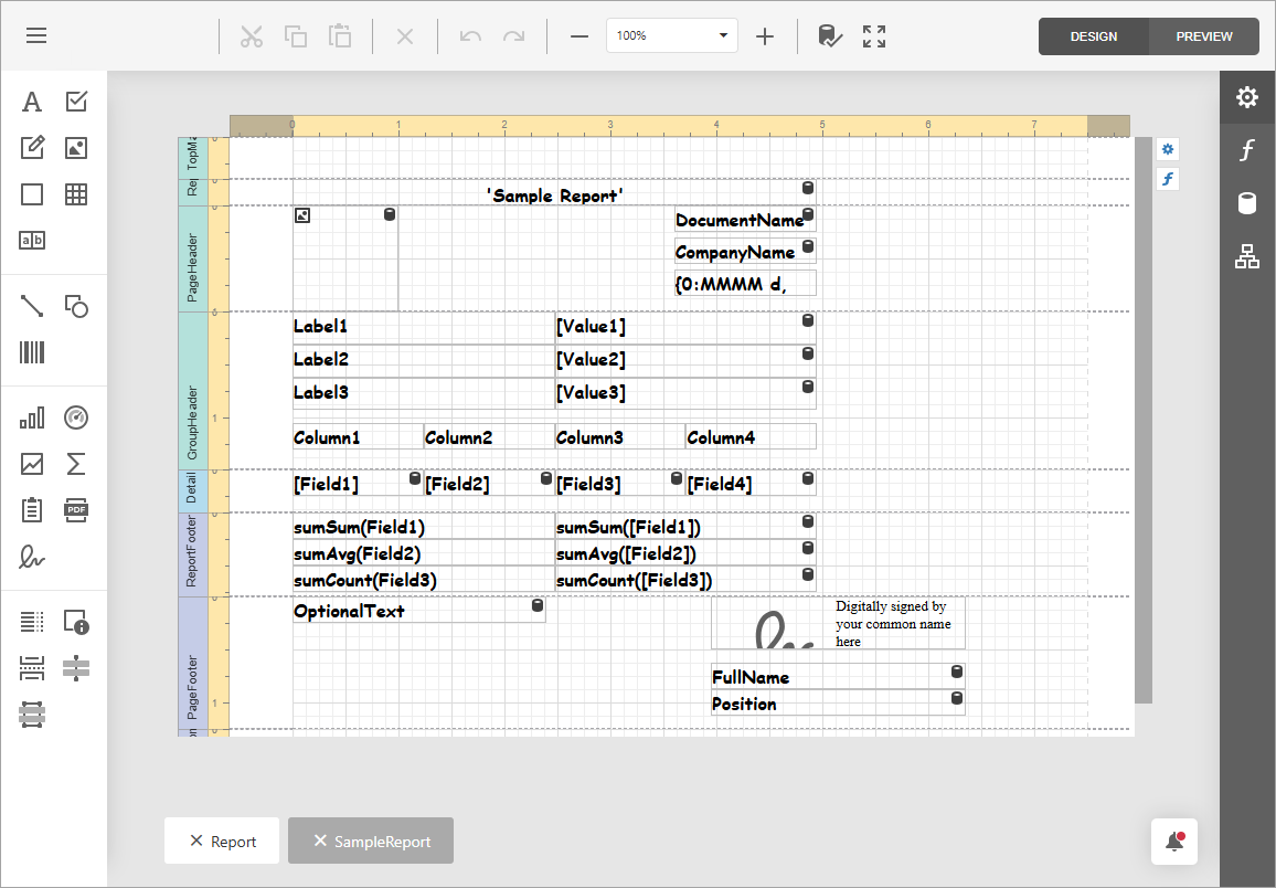 Web Report Designer - AI-generated Report with no Data Source