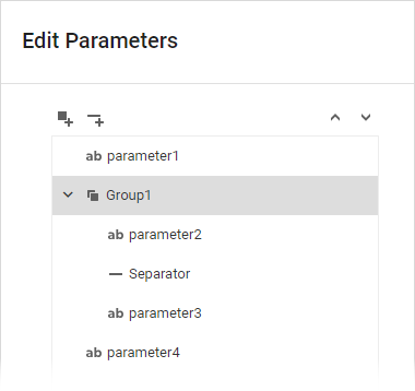 Web Report Designer - Add/delete Parameter Groups buttons disabled in the Parameter Editor