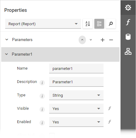 Web Report Designer - Property Editors in the Properties Panel