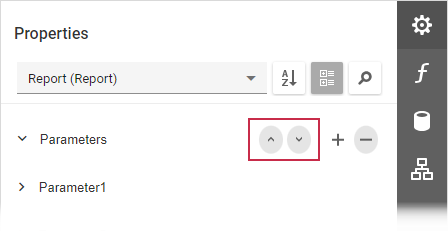 Web Report Designer - Up and Down buttons for Parameters in the Properties Panel