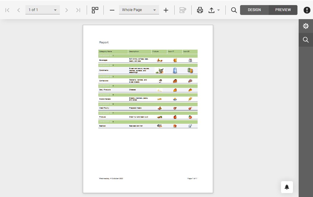 Web Report Designer Preview Toolbar Customization 