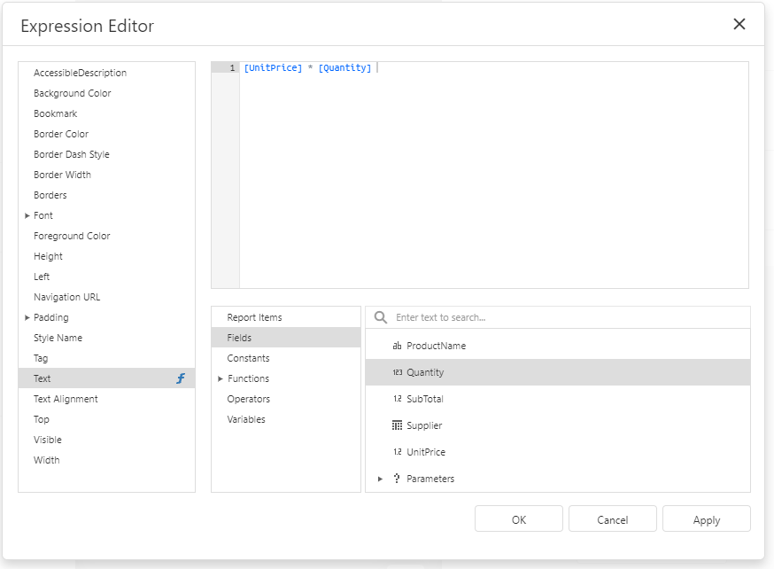 Properties Panel | .NET Reporting Tools | DevExpress Documentation