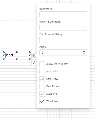 Web Report Designer - Smart Tag Panel