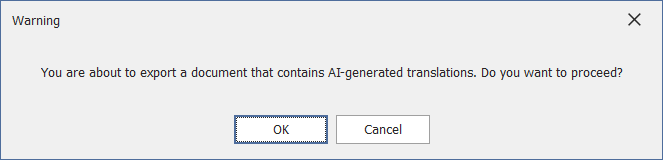 Export warning
