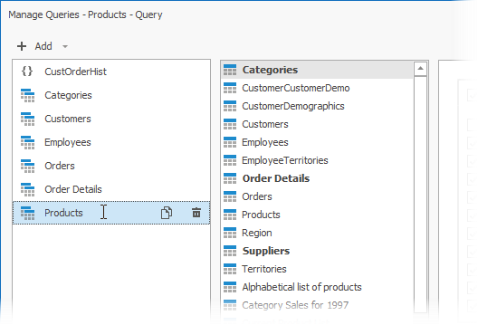 Manage Queries Dialog: Change an Item's Name