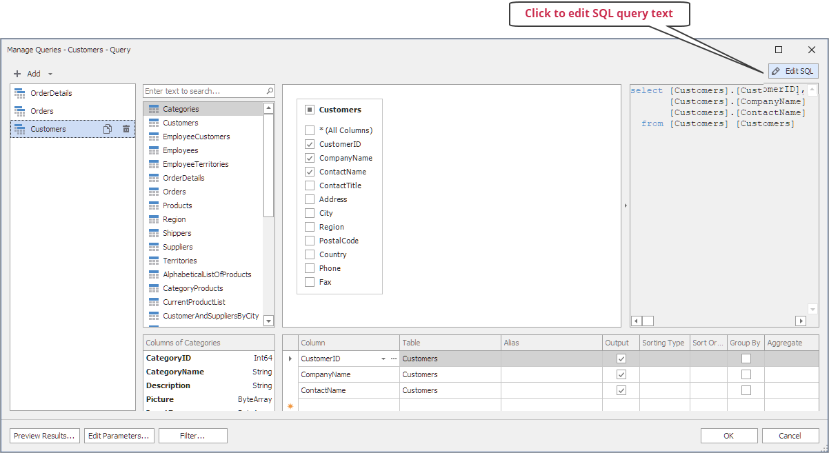 winforms-report-designer-manage-queries-window