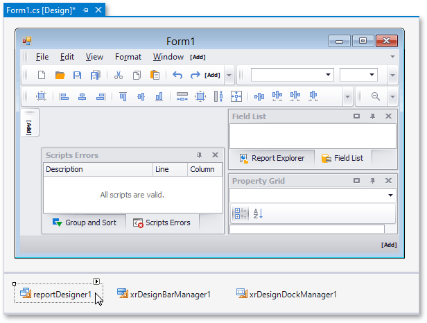 winforms-report-designer-select-mdi-controller-bars