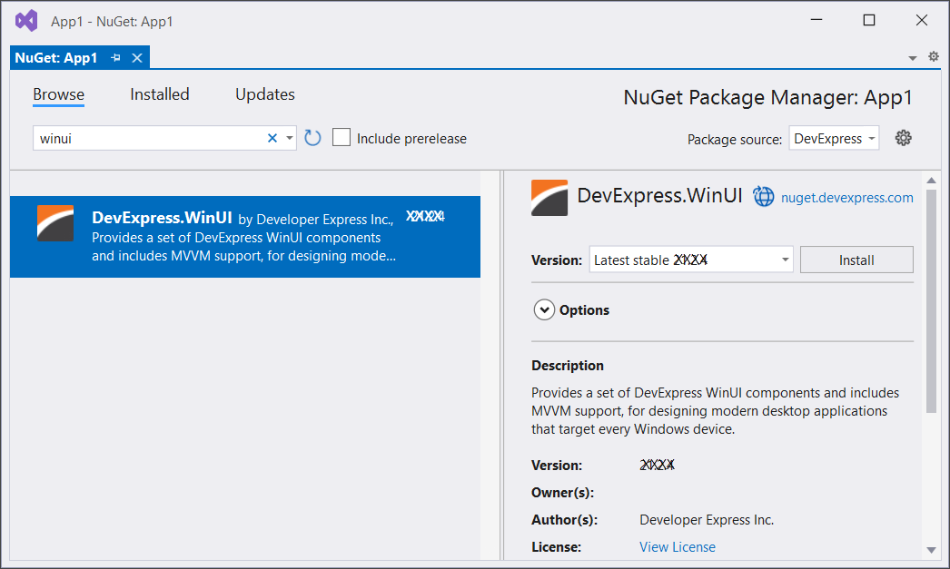 Installed NuGet Packages