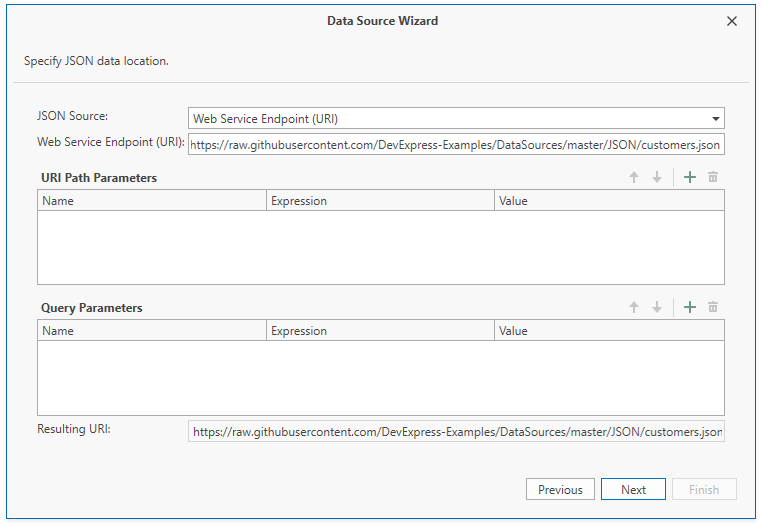 Specify a web service endpoint