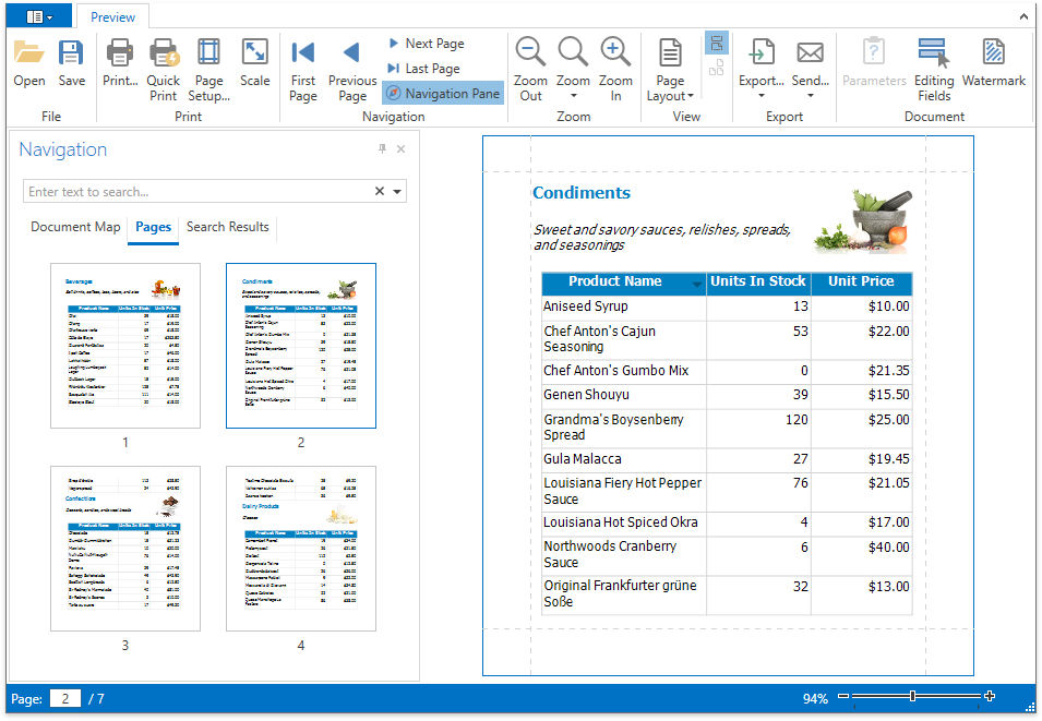 Document Preview Panels | .NET Reporting Tools | DevExpress Documentation