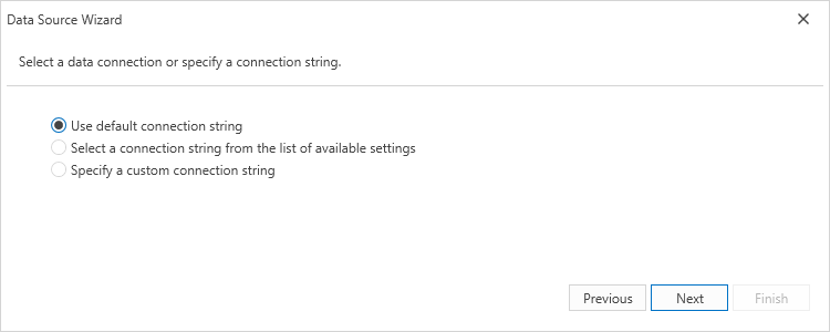 Select default data connection to an EF data source