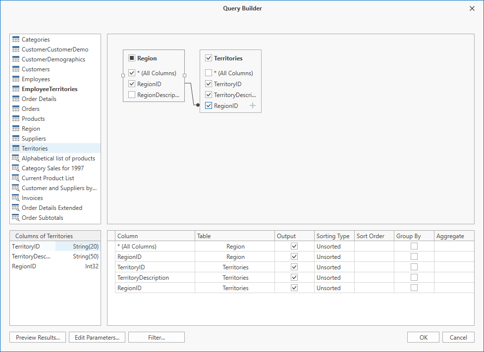 Query Builder: Light Mode