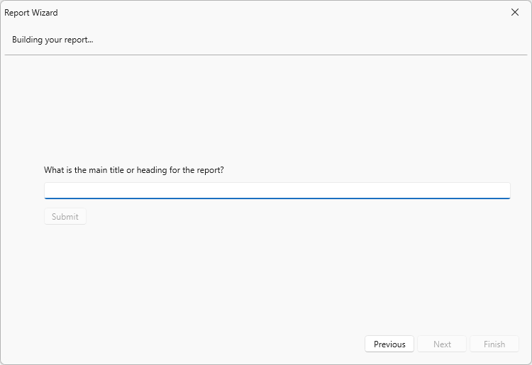 AI Prompt-to-Report requests additional report details