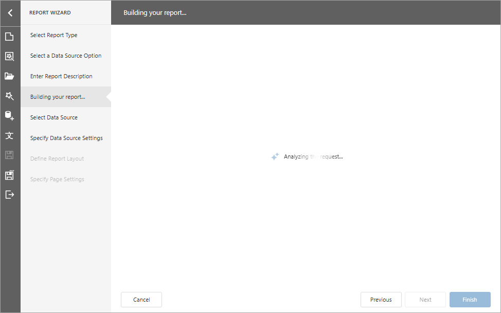 Web Report Designer - AI Report Wizard - Building Report